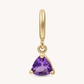 18K vergoldeter Anhänger mit violettem Amethyst im Triangelschliff für Geburtssteine - Februar Amethyst Anhänger Nur (Ohne Kette)