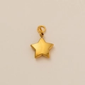 Classic gold five-pointed star pendant in 18K plated titanium steel for DIY jewelry - Pentagram Style (53) Pendant Only (Without Chain)
