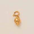 Polished golden strawberry pendant featuring realistic seed textures and a spring clasp - Strawberry