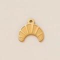 18K gold plated titanium steel croissant pendant with polished finish and jump ring - Croissant Style (3) Pendant Only (Without Chain)
