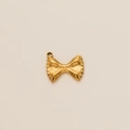 Polished 18K gold plated titanium steel farfalle pasta pendant with elegant bow detail - Farfalle Style (6) Pendant Only (Without Chain)