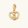 Pendentif bretzel en acier titane doré poli avec fermoir à ressort rond pour colliers - Pain