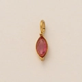 Marquise-cut pink birthstone pendant in brushed gold setting for necklaces - July Birthstone Pendant