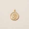 Vintage gold Marianne coin pendant featuring a matte finish and French Republic relief - Coin Pendant Only (Without Chain)