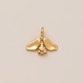 Gepolijste 18K gouden vlinder hanger met schitterende ingelegde zirkonia stenen - Vlinder