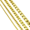 Quattro larghezze di catene barbazzale in acciaio inossidabile placcato oro 18K - Catena Curb 40+5-3mm