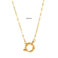 Collier chaîne trombone en acier titane plaqué or 18k avec fermoir à ressort circulaire - Chaîne Mailles Torsadées 45+5cm