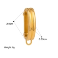 Detailed side view of 18K gold-plated stainless steel bikini pendant connector showing dimensions - Bikini Clasp