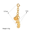 Gold stainless steel bikini connector charm with seahorse and seashell pendant detail - Seahorse Shell