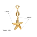 18K gold-plated stainless steel bikini pendant with shell and starfish charms, 5.4cm long - Starfish