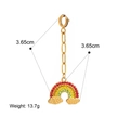 Golden rainbow bikini pendant charm with colorful crystals and spring ring clasp - Rainbow Zirconia