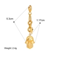 Golden stainless steel earring with star and Hamsa Hand evil eye pendant on white background - Evil Eye Hamsa Pendant