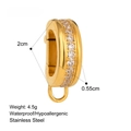Golden stainless steel bikini pendant connector with sparkling zircon stones in 2cm size - Zirconia Bikini Clasp