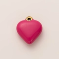 Chic 18K gold plated heart pendant in peach pink enamel for DIY necklace and jewelry making - Heart Pendant