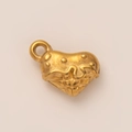 Detailed view of 18K gold plated heart pendant featuring textured waffle grid pattern - Heart Bread Pendant Only (Without Chain)