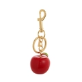 DIY red apple bag charm pendant with golden lobster clasp and spring ring for women - Apple Pendant