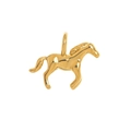 Polished 18K gold-plated running horse pendant necklace with a minimalist round bail - Horse