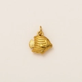 Detailed view of the 18k gold plated fish charm pendant with realistic textured fin patterns - Small Fish Pendant