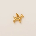 Macro view of 18k gold plated stainless steel dog pendant with a high-polished mirror finish - Dog Pendant