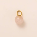 Elegant round pink crystal sphere pendant with polished gold bail for DIY jewelry - Rose Quartz Style