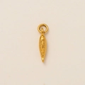 Close-up of 18k gold plated dog tag pendant with detailed granular texture and ring - Pendant Only (Without Chain) - Long Fish
