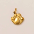 Colgante de huella de perro en acero inoxidable chapado en oro de 18k con acabado pulido - Colgante de garra