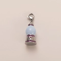 Creative 18K gold fork pendant with blue sphere and lobster clasp for DIY jewelry making - Silver Chandelier Charm