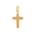 Polished 18K gold-plated cross pendant for necklace featuring a smooth metallic finish - Cross
