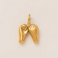 Détail du pendentif geste de promesse plaqué or 18K pour collier personnalisé - Pendentif Mains