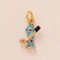 Modieuze vergulde nummer 1 hanger met blauw emaille en rode sterdetails - Blauw Hockey