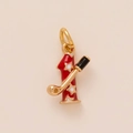 Rode emaille hanger nummer 1 met witte sterren en gouden muzieknoot kraal - Rood Hockey