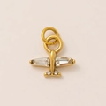 Gouden vliegtuig hanger met zirkonia inleg voor DIY sieraden maken accessoires - Zirkoon vliegtuig hanger