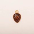 Detail of pinecone pendant with amber brown resin scales and golden metal clasp - Pinecone Pendant