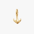 Polished gold anchor pendant with nautical design and top ring for DIY necklaces - Anchor Charm