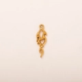 Detail of 18K gold plated abstract flame pendant with loop for DIY jewelry making - Organic Leaf Shape Pendant