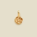 Pendentif fleur en acier inoxydable plaqué or 18K aux pétales superposés pour bijoux DIY - Pendentif Fleur de Août