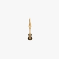 Detail of cello pendant with golden finish and black enamel inlay for necklaces - Black Guitar Pendant