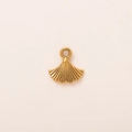 Detailed macro view of gold-plated ginkgo leaf pendant with fine vein textures - Ginkgo Leaf Pendant