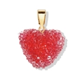 Collana placcata oro con ciondolo a cuore rosso scintillante e micro-cristalli - Pendente Rosso Scuro