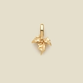 Pendentif feuille de houx en acier inoxydable plaqué or 18K pour création bijoux - Pendentif Fleur de Décembre