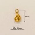 18K gold plated stainless steel nautilus snail pendant with spiral shell texture - Conch Style / Gold