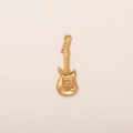 Accesorio colgante de guitarra eléctrica con baño de oro de 18K para creación de joyería DIY - Colgante de Guitarra Larga