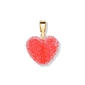 Elegante collana placcata oro con pendente a cuore rosso scintillante e trama in cristallo - Pendente Rosso Chiaro