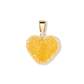 Ciondolo a cuore in cristallo giallo con chiusura placcata oro per gioielli DIY - Ciondolo Effetto Citrino Giallo