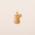 Macro shot of 18K gold plated stainless steel baby bottle pendant with engraved details - Baby Bottle Style Pendant (Naiping Diaozhui) / Gold
