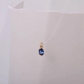 Colgante ovalado de piedra natal azul oscuro con engaste de seis garras doradas para collar - Colgante de Piedra de Nacimiento de Diciembre