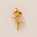 18K gold-plated stainless steel rose flower pendant with detailed leaf and hanging loop - Rose Pendant