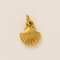 Fashionable gold-plated scallop shell pendant charm with vertical texture for DIY jewelry - Scallop Pendant (24)