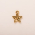 Macro detail of 18K gold plated stainless steel five-petal flower shell charm - Sunflower Style No. 3 Pendant