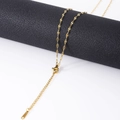 Detailed view of golden stainless steel flat lip chain with lobster clasp and extender - Lip Chain Gold (2mm*40+5CM)